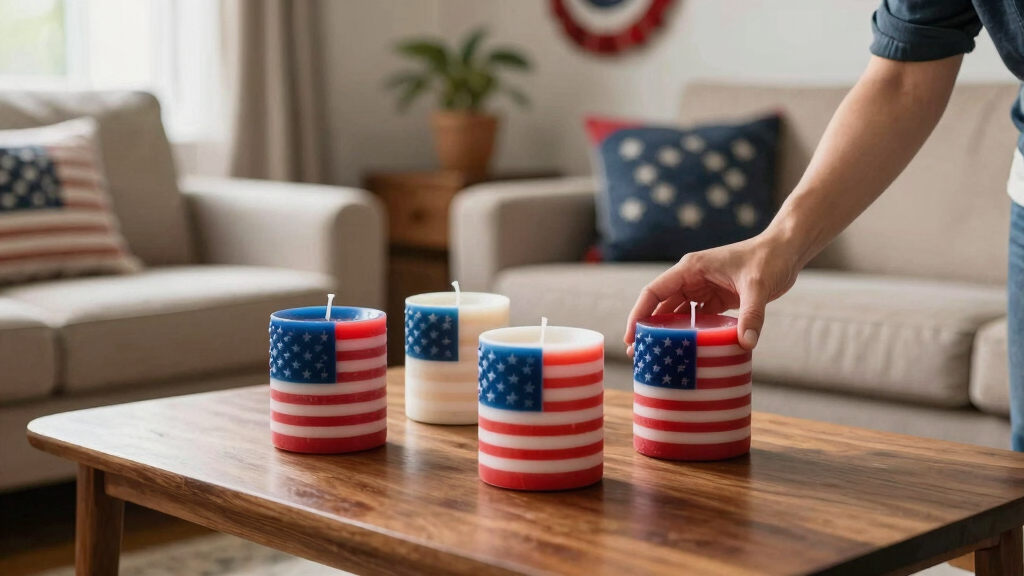 patriotic American flag candles