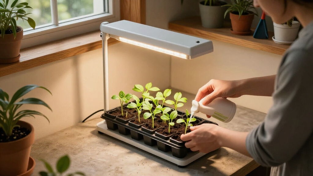 seed starting grow light rack system
