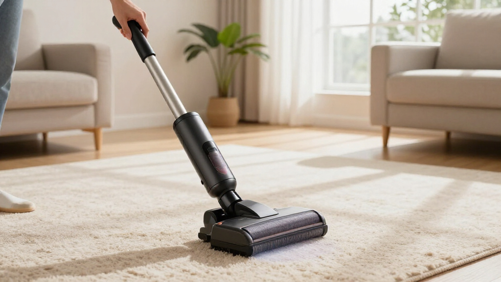 upright vacuum with anti tangle brush roll