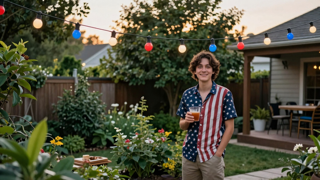 patriotic outdoor string lights