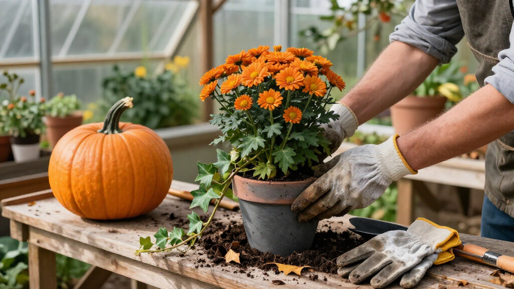 Halloween garden planters