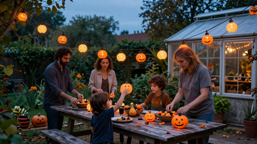 garden Halloween party lights