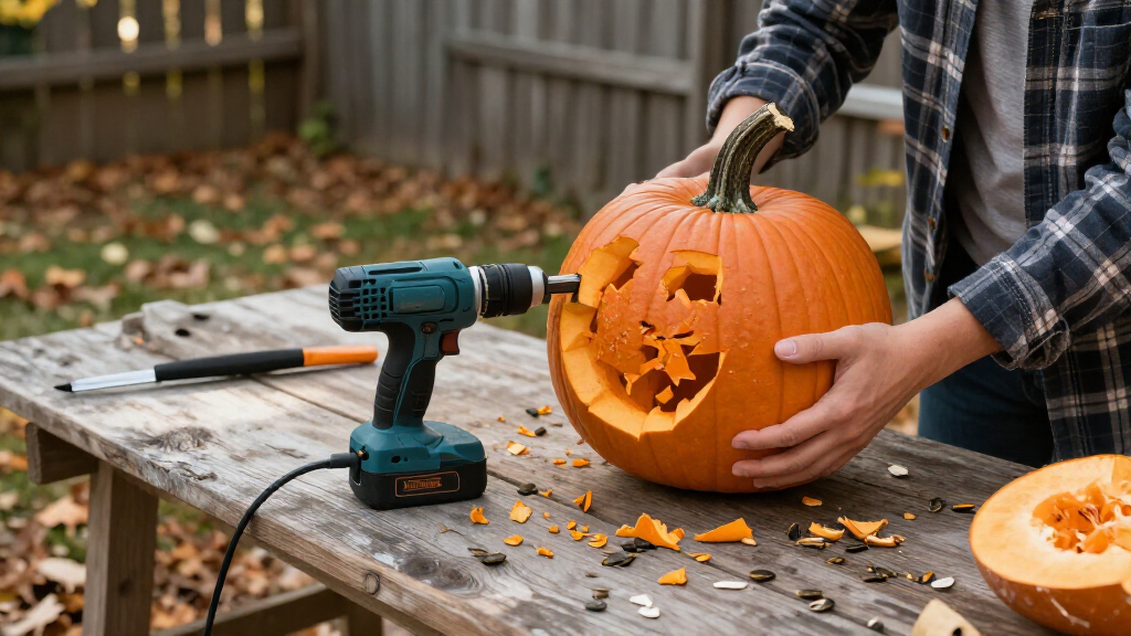 carving pumpkins with power tools