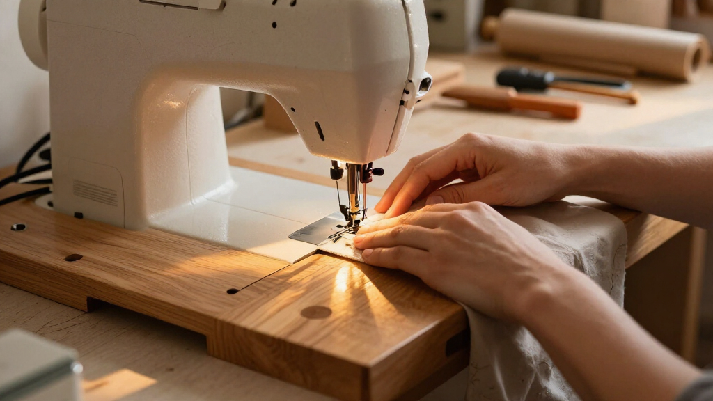 sewing machine table with drop in platform