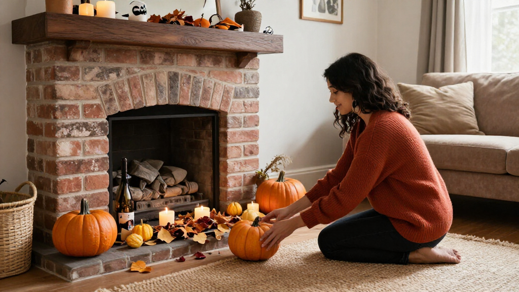 Halloween decorative mantel decor