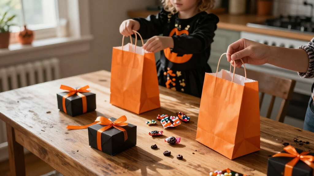 Halloween treat bags and gift boxes