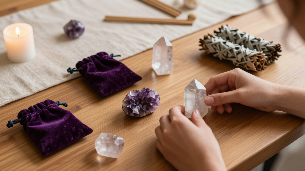 crystal healing meditation sets