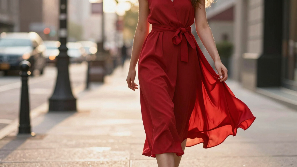 best red belted dresses