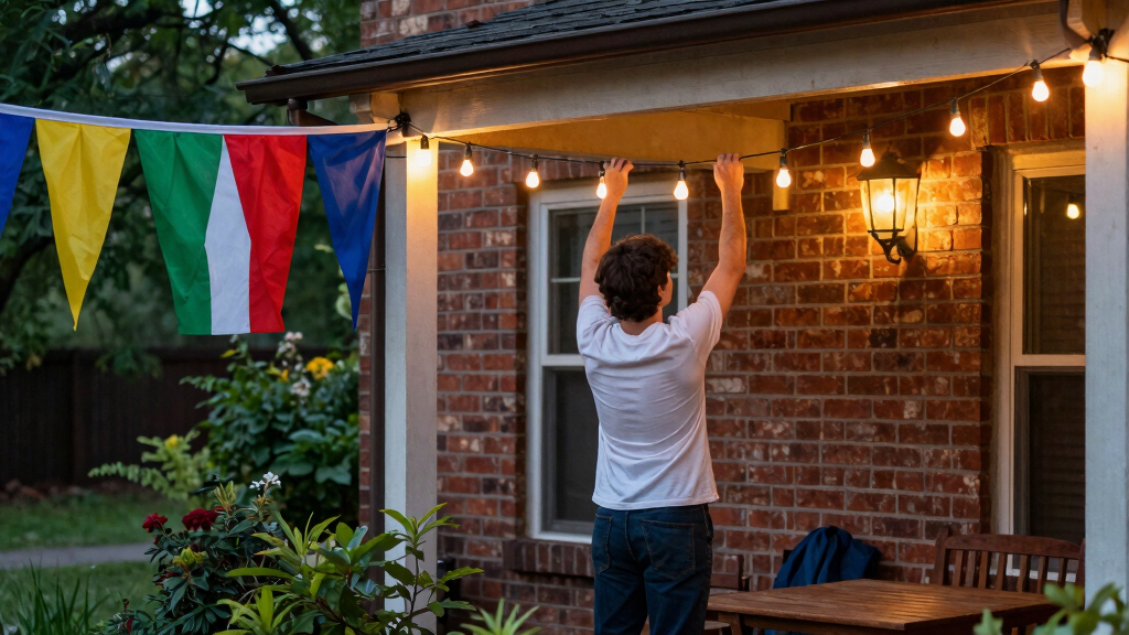 patriotic outdoor string lights
