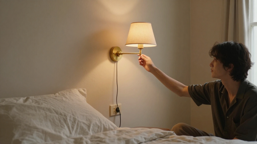 wall sconce plug in swing arm