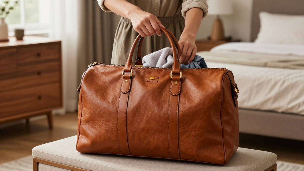 full grain leather weekender bags for travel