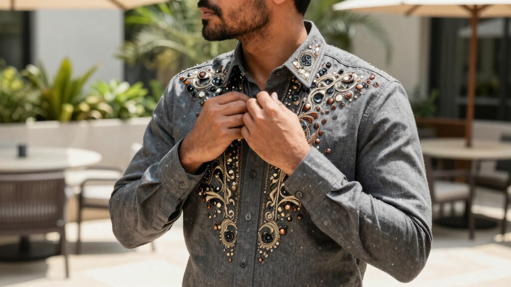 best men's embellished shirts