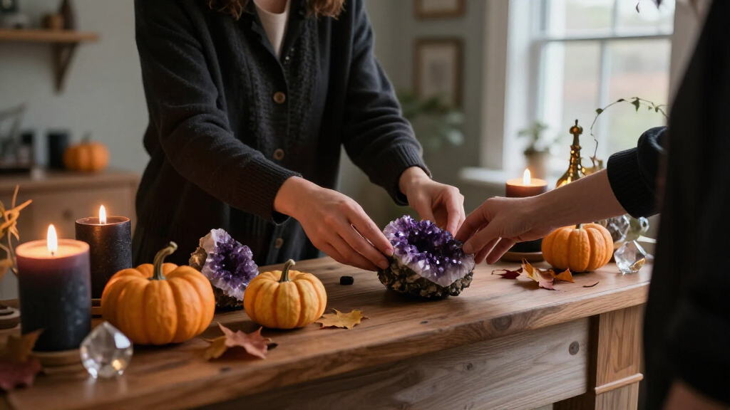 crystal witch Halloween decor