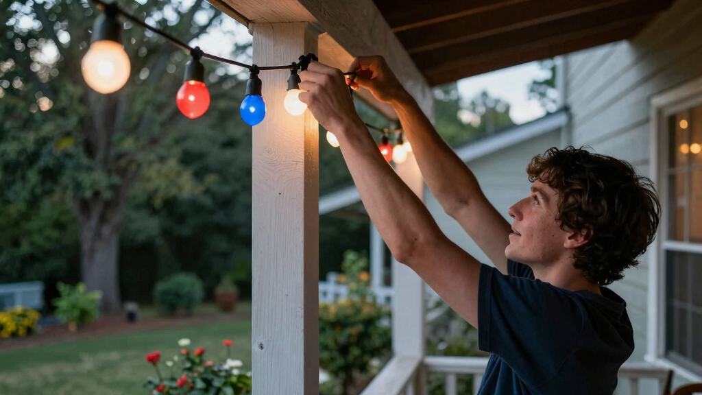 patriotic outdoor string lights