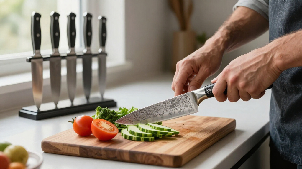 carbonsteel damascus knife sets