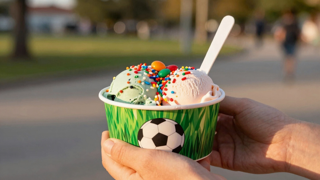 soccer-themed ice cream bowls