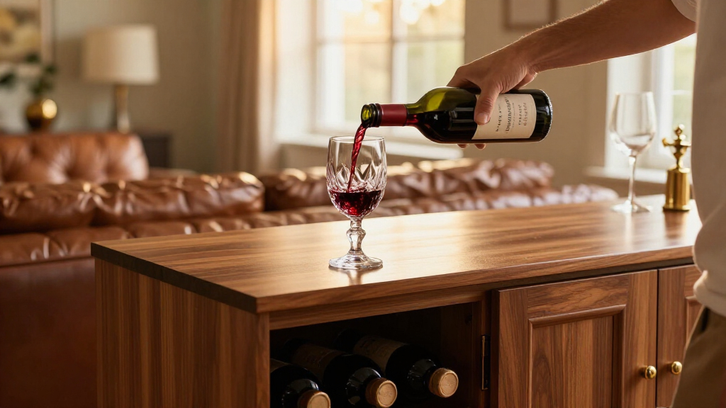 luxury bar cabinet with wine storage