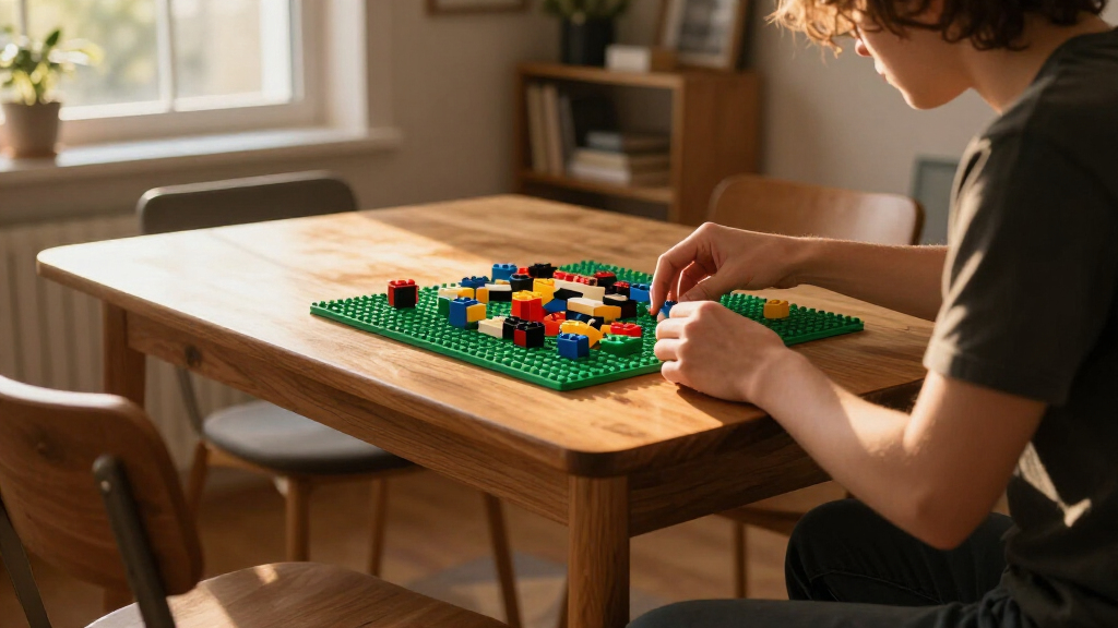 lego storage table with baseplate