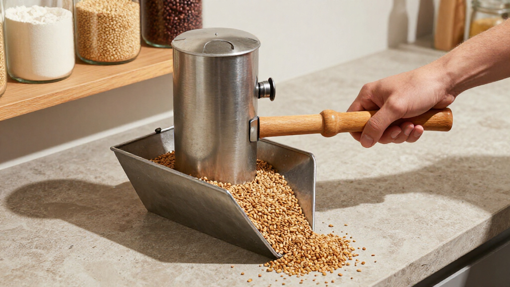hand-powered grain mill