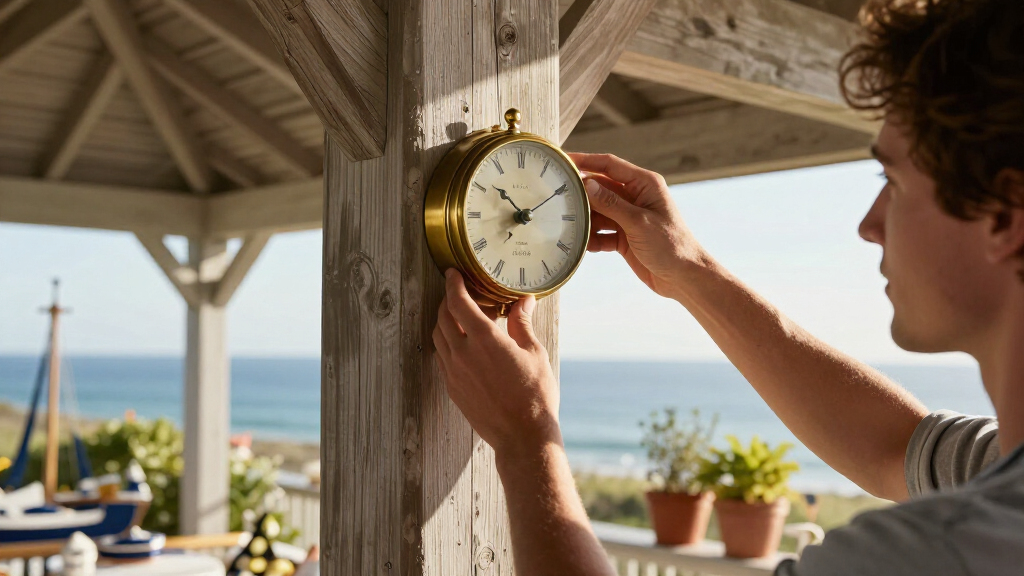 brass tidechart wall clock