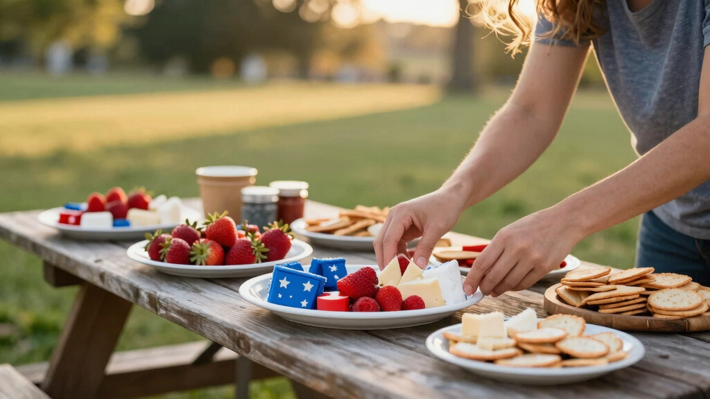 patriotic outdoor serving platters