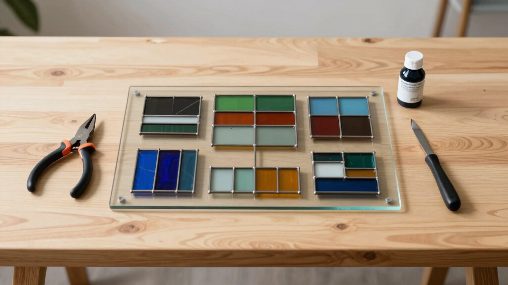 glass studio work table for stained glass