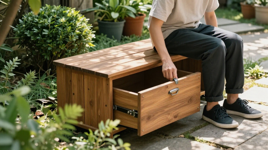 outdoor storage benches