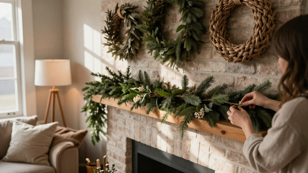 wreaths garland sets for mantels