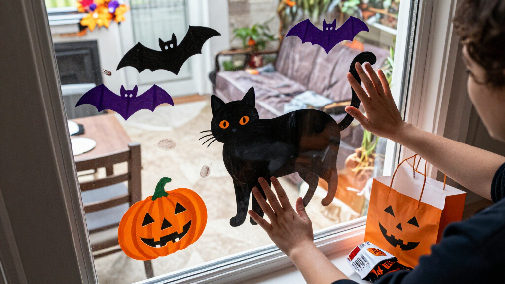 Halloween window clings