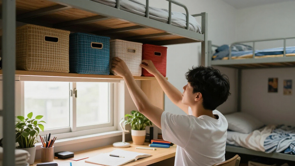 dorm room organization bins