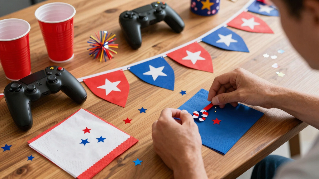gaming-themed 4th of July party supplies