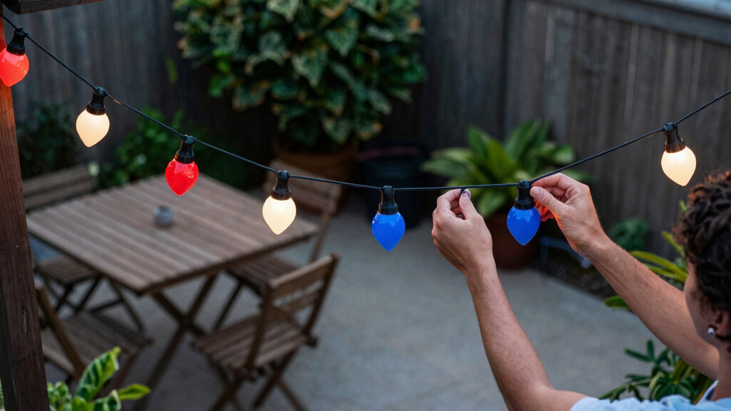 patriotic outdoor string lights