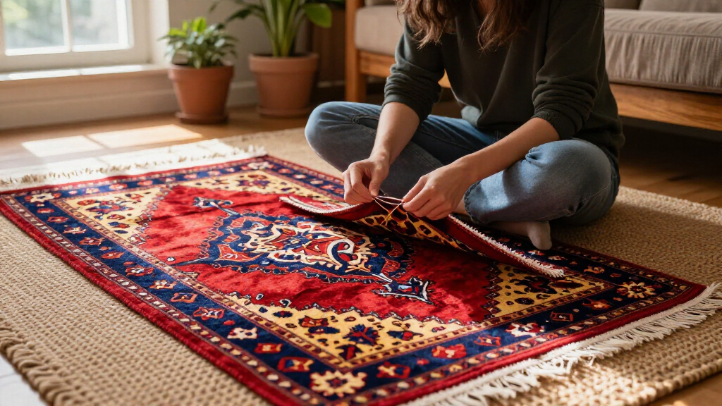 yilong tabriz motif silk carpet
