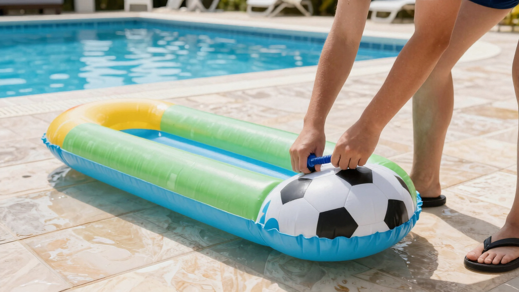 soccer-themed pool floats