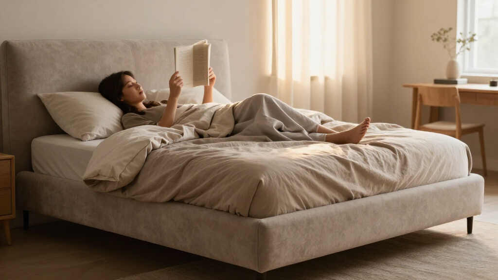 upholstered bed frame king size premium