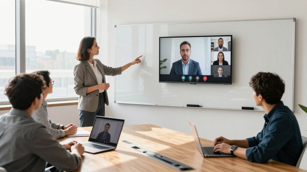 Whiteboard with built in video conferencing