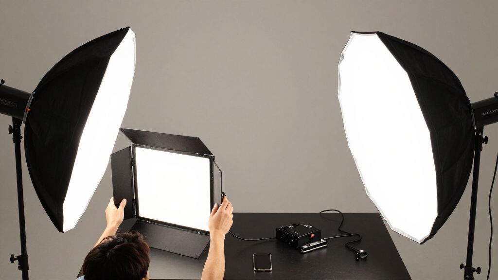led video light panels with softboxes