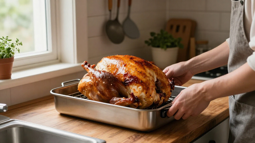 roasting pan with rack for turkey roasting