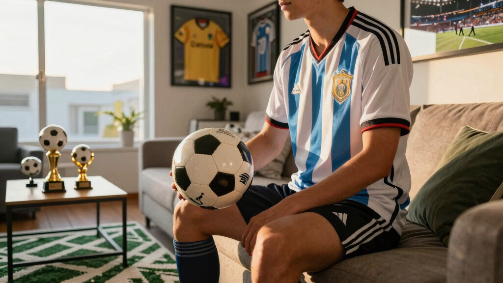 soccer-themed living room decor