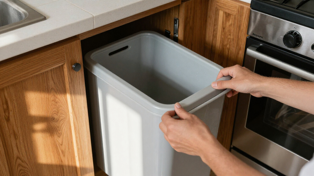 recycling trash cabinet pull out