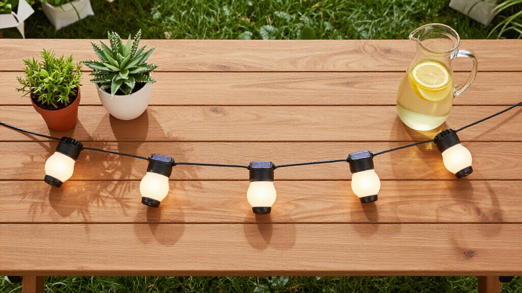 solar-powered outdoor string lights