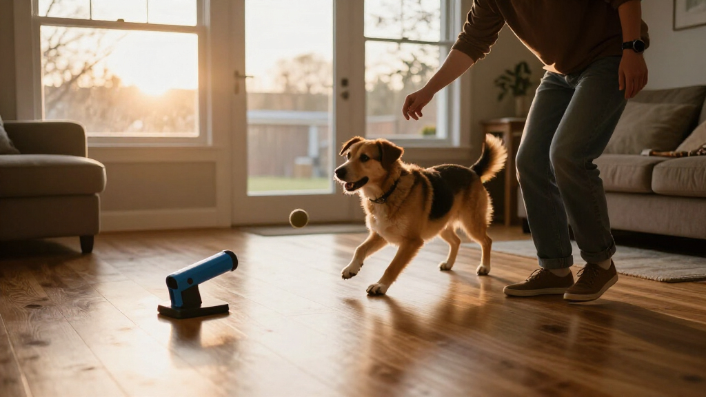 automatic ball launcher for indoor use