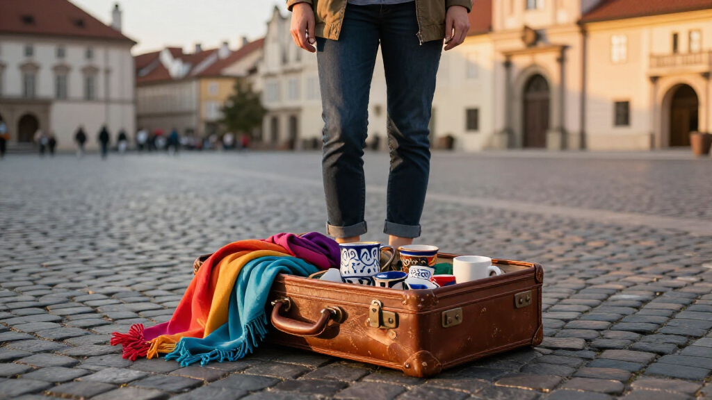 suitcase for bringing home souvenirs from europe