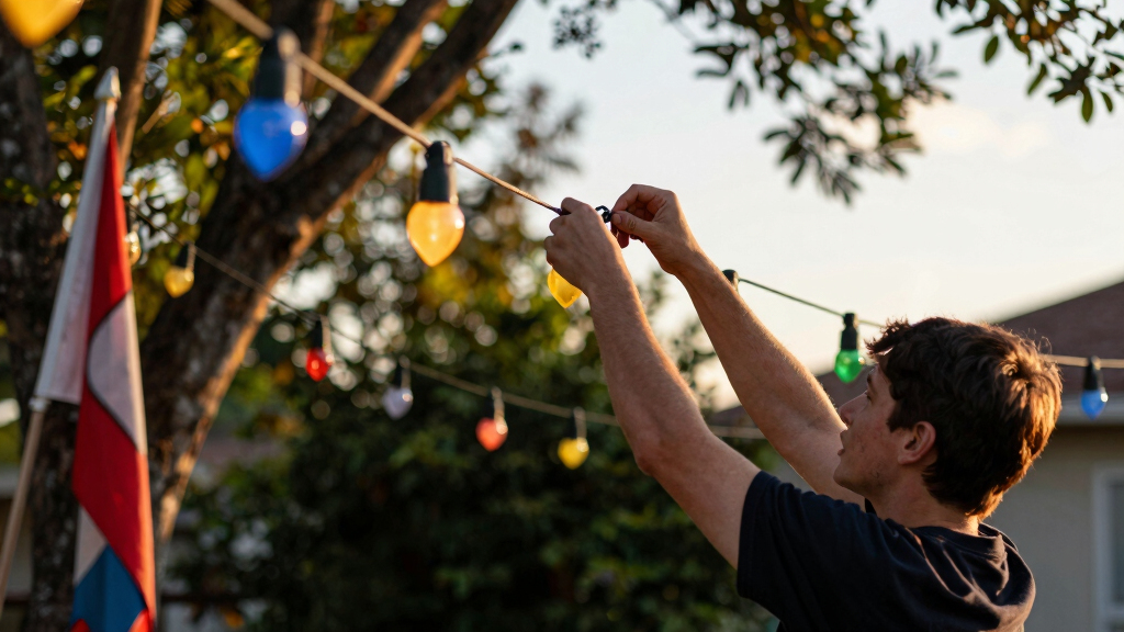 patriotic outdoor string lights