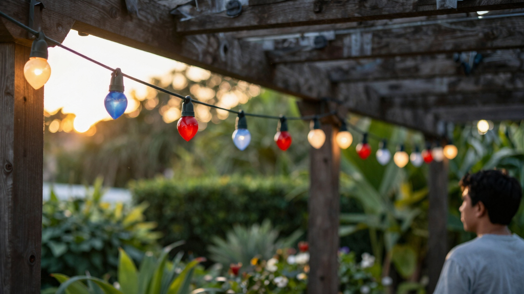 patriotic outdoor string lights