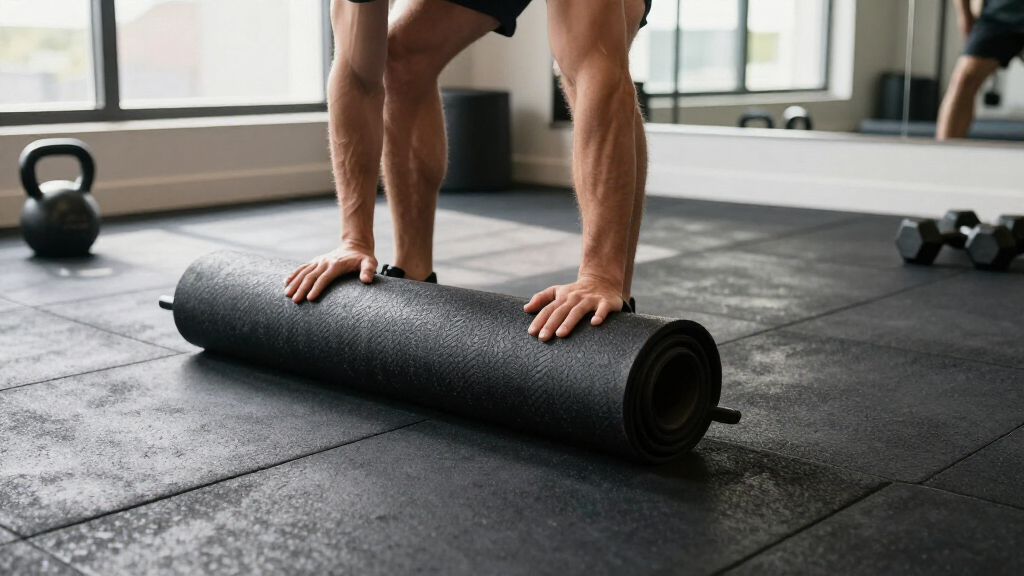 rated rubber gym flooring roll for serious training
