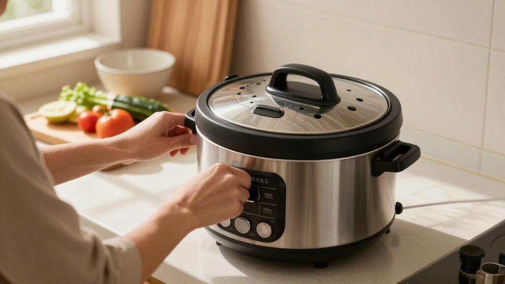programmable slow cooker with locking lid