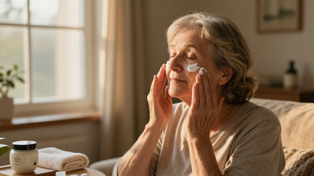 skin care for elderly woman