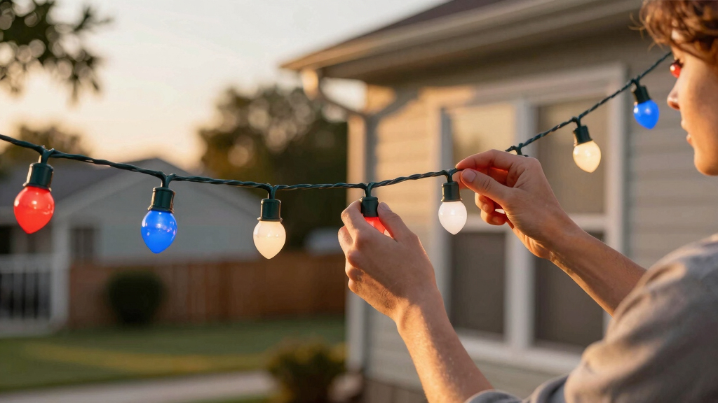 patriotic LED string lights