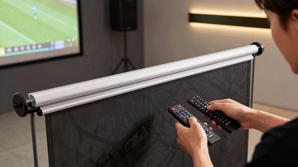 best tensioned motorized screen for home sports theater